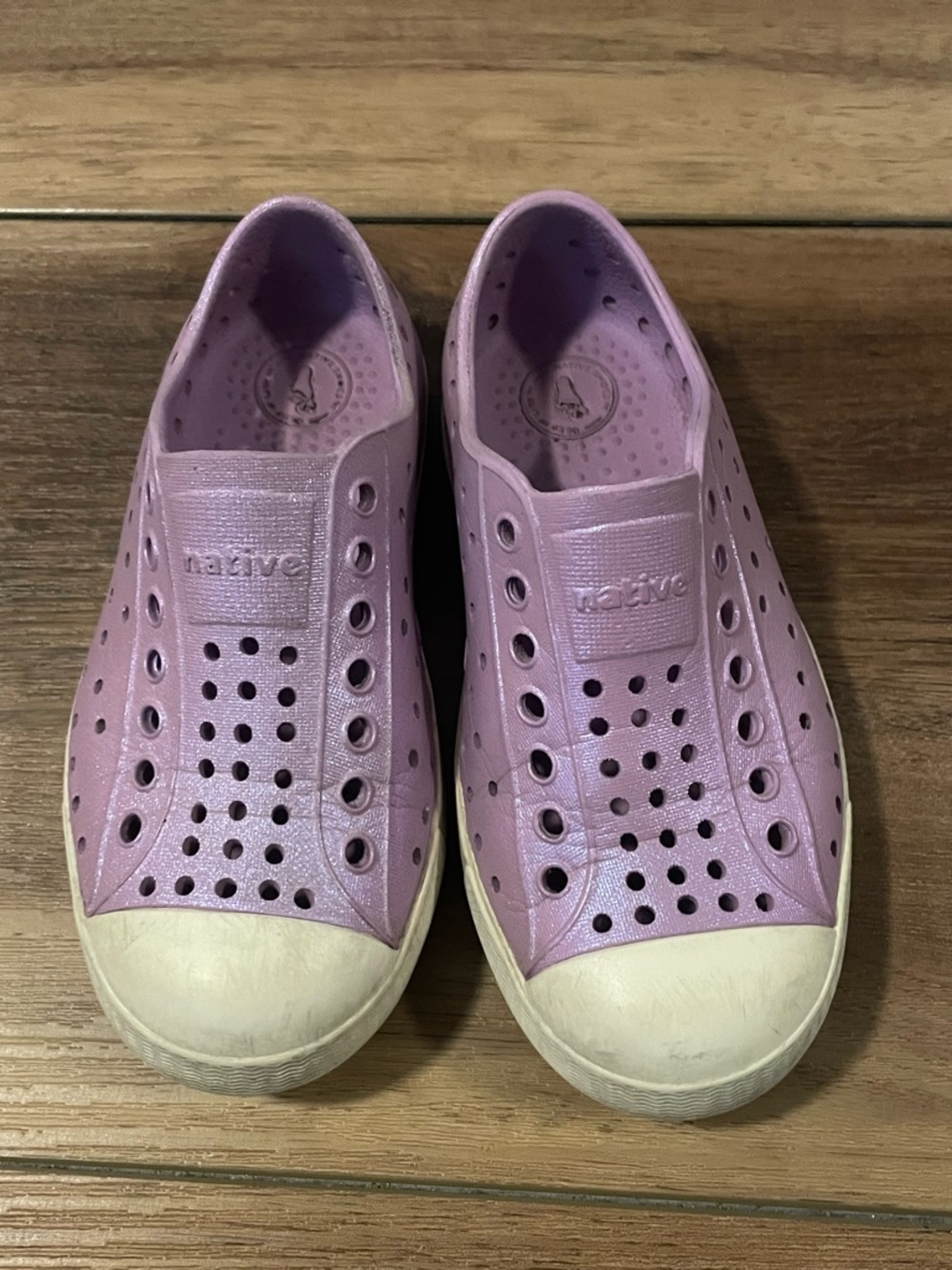 Native Slip-On Sneakers in Light Purple glitter girls size c10